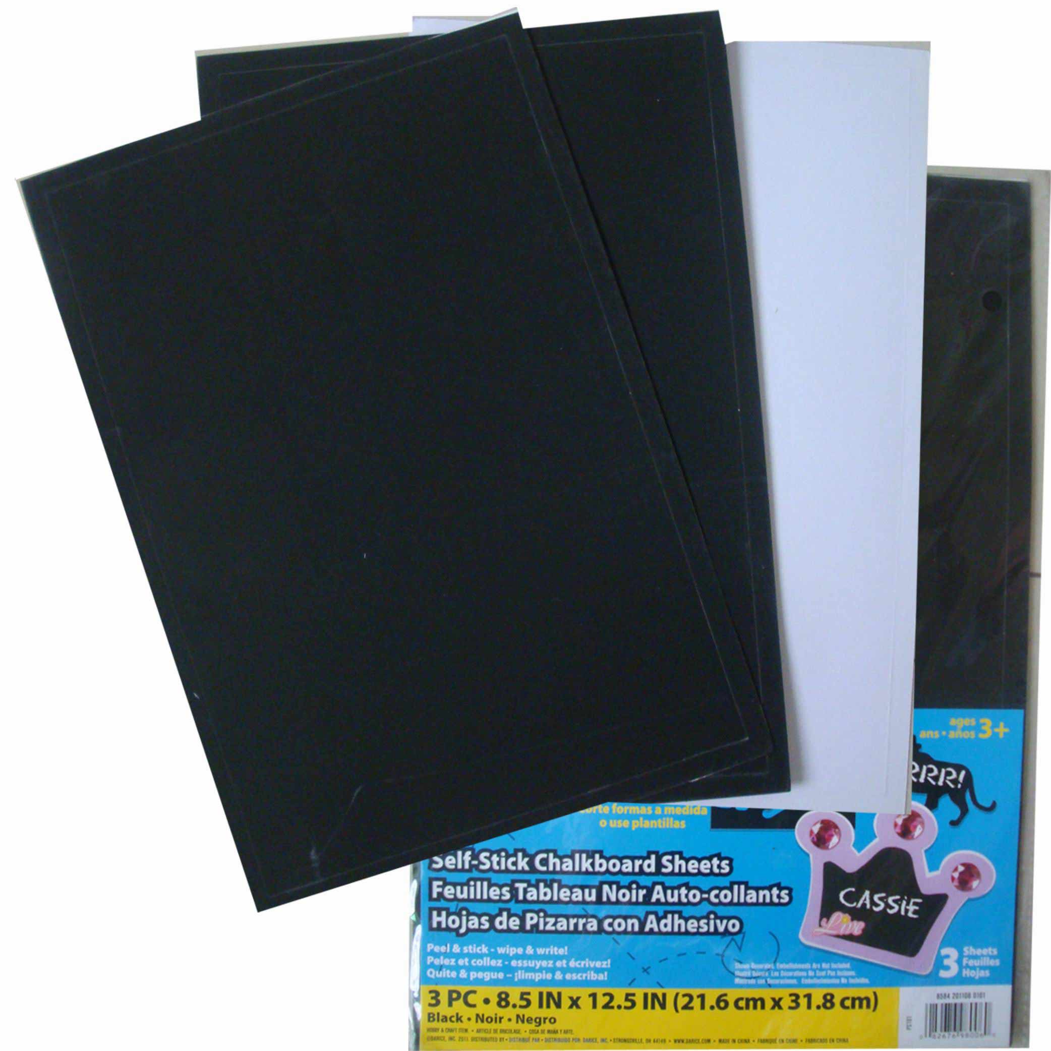 2m x Self-Adhesive Blackboard Roll Sheet 45cm Black Wall Sticky Re-usable Craft 